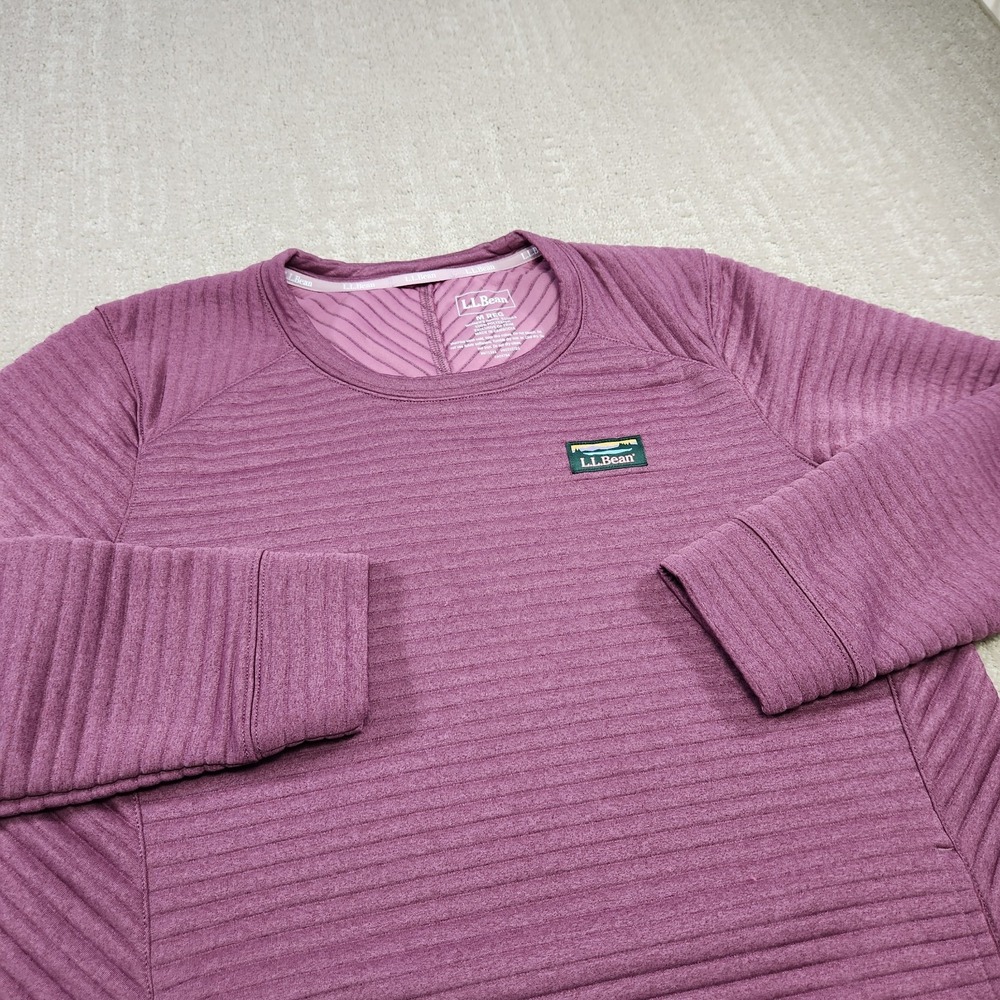 LL Bean AirLight Sweatshirt Women Medium Maroon Ribbed Gorpcore Pullover
